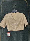 Ligh gold blouse with sequin work