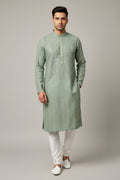 Light green kurta pajama set for men by Kurti Connection USA