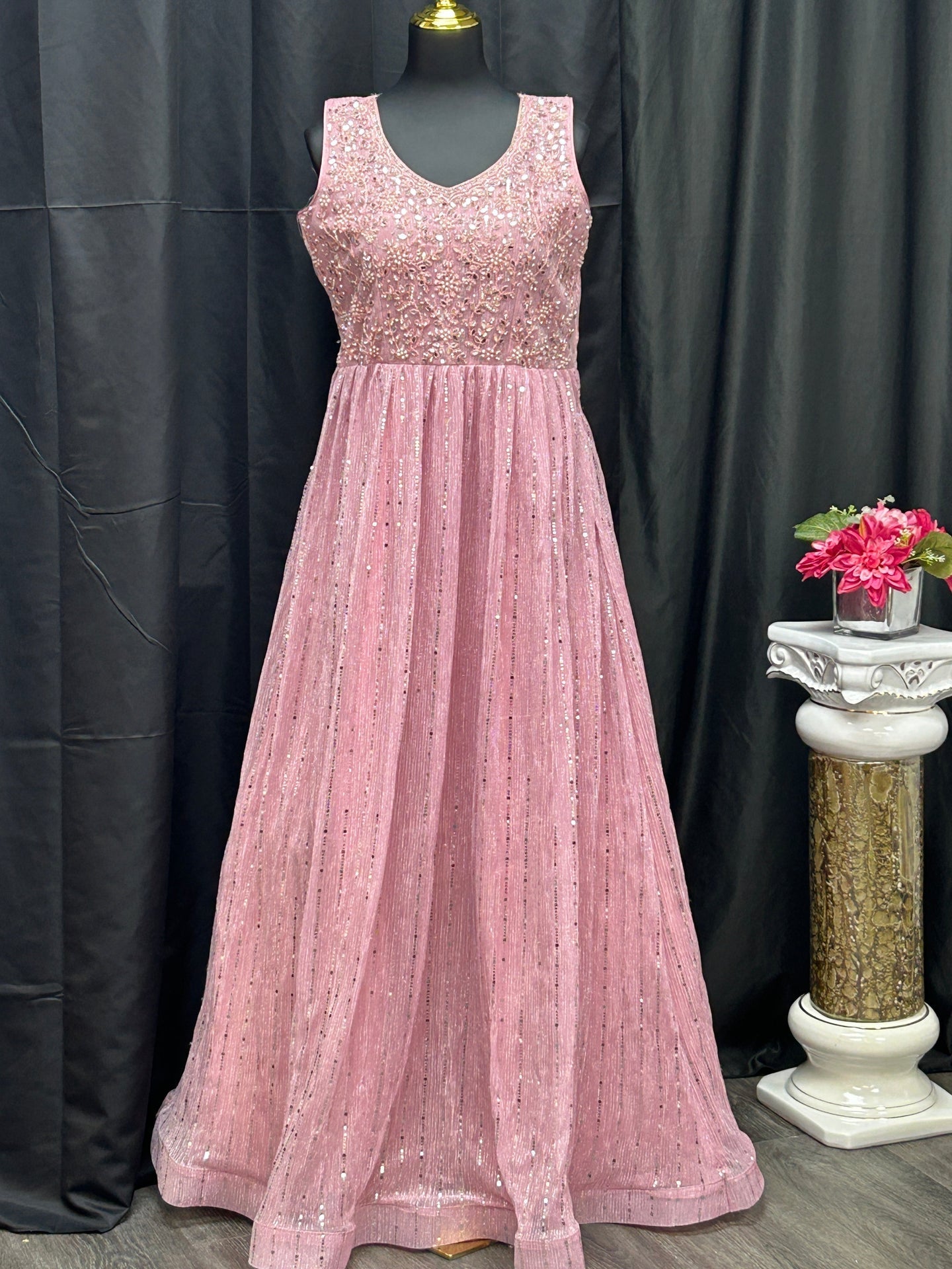 Party wear long gown : Indo western gowns for weddings and reception by Kurti Connection USA