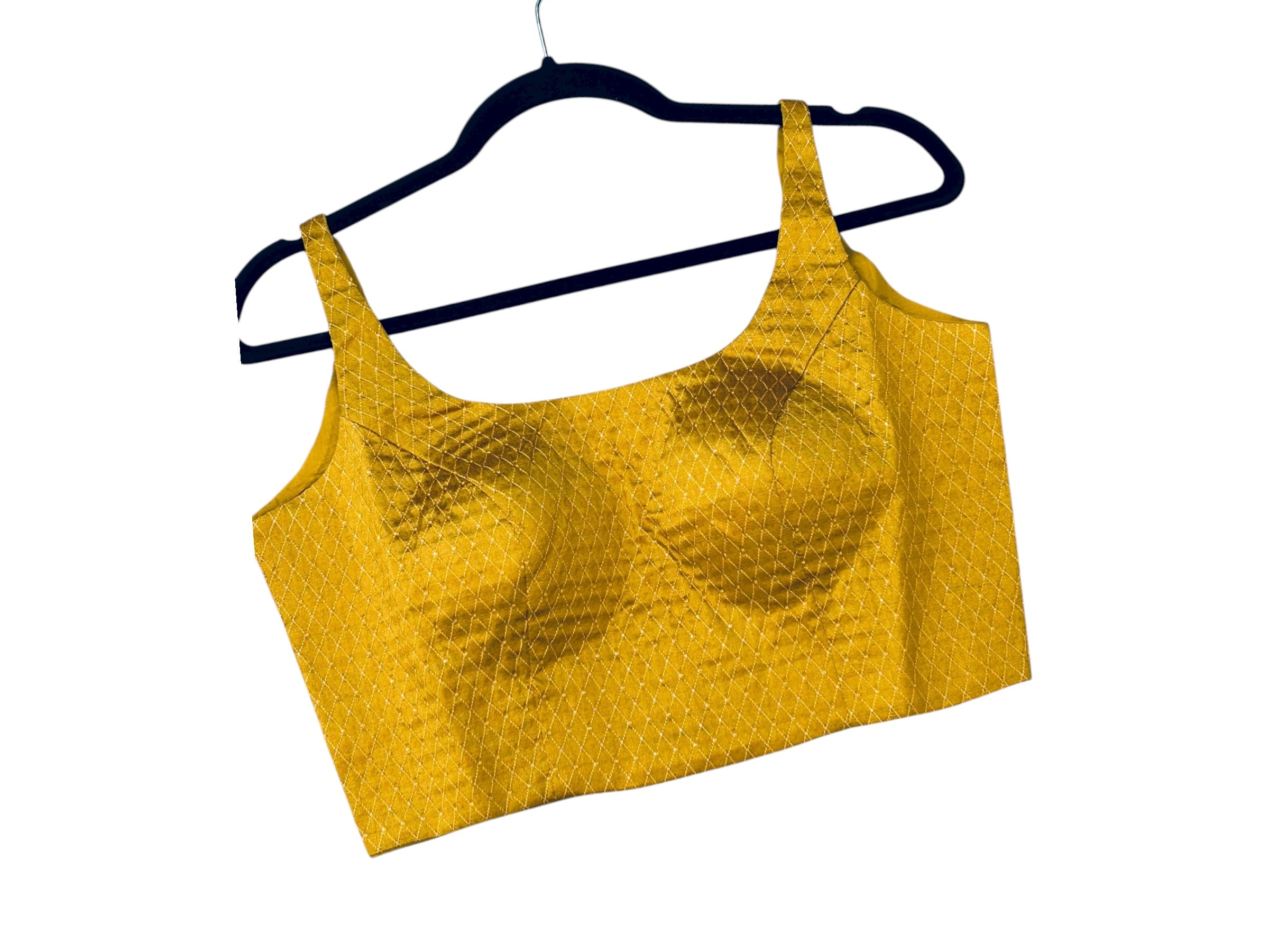 Mustard yellow sleeveless blouse by Kurti Connection USA