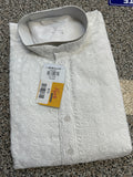 White chikankari cotton kurta pajama