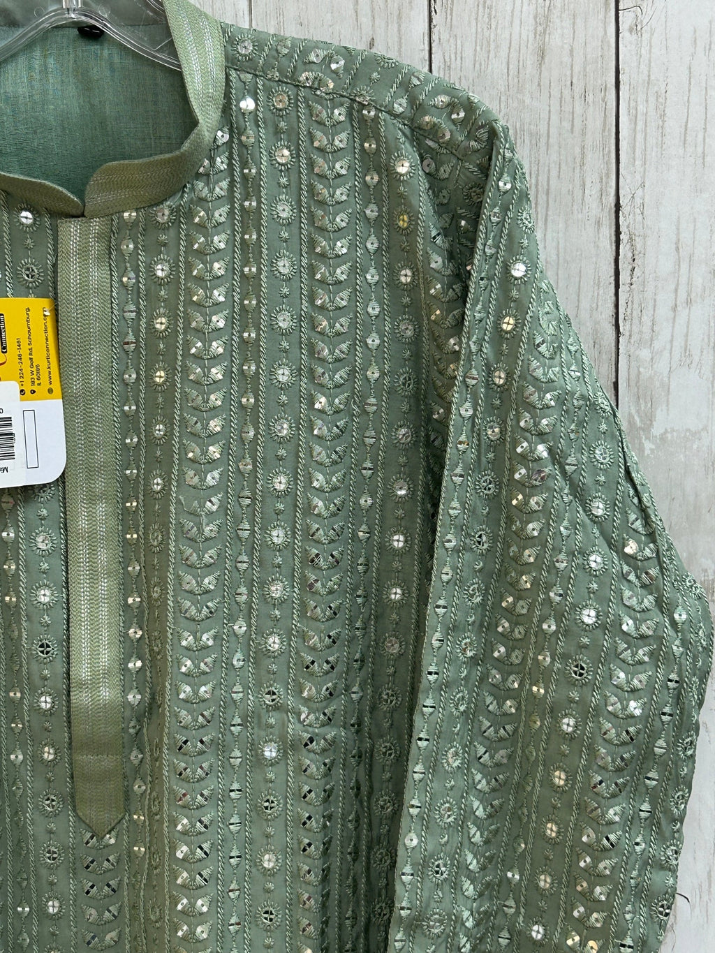 Light green kurta pajama set for men by Kurti Connection USA