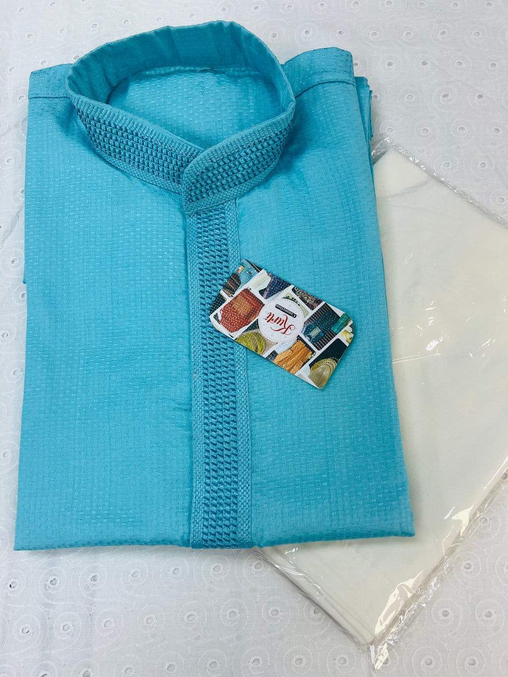 Light blue poly silk Kurta set