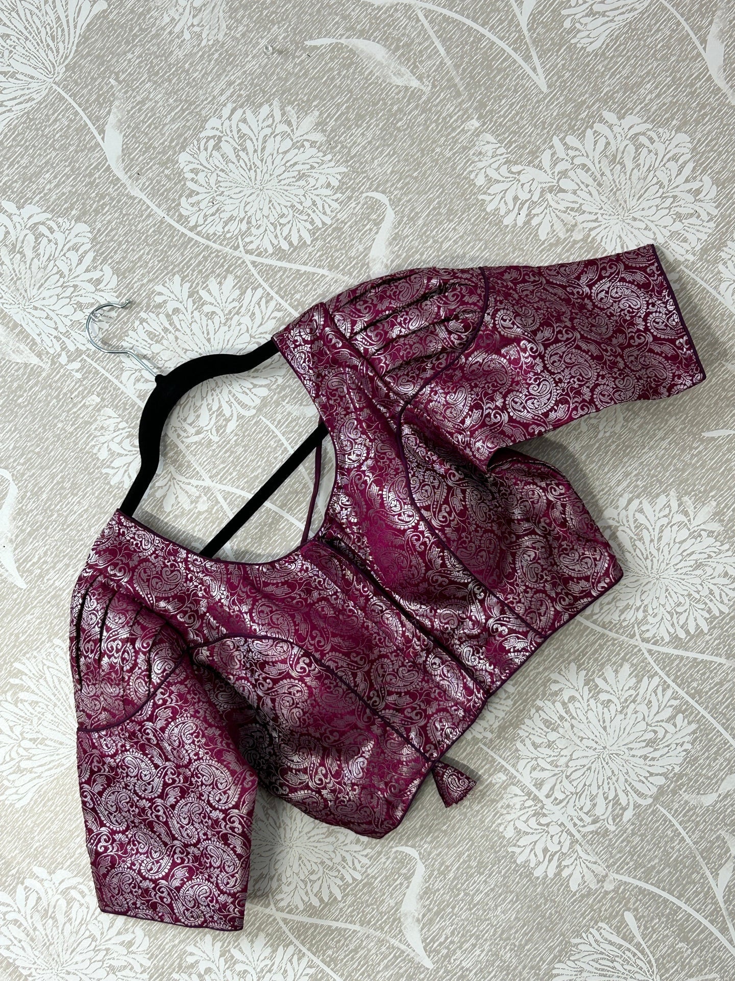 Purple with silver brocade by Kurti Connection USA