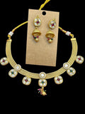 One gram gold polished necklace set by Kurti Connection USA