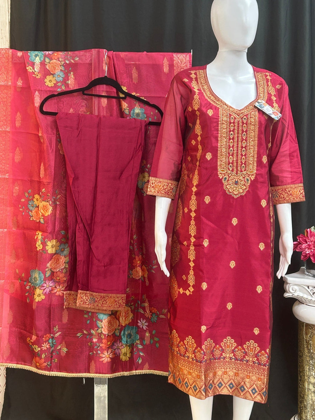Banarasi silk salwar suit by Kurti Connection USA
