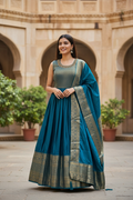 Silk long kurti set : Anarkali