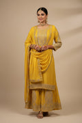 Chiffon silk sharara set