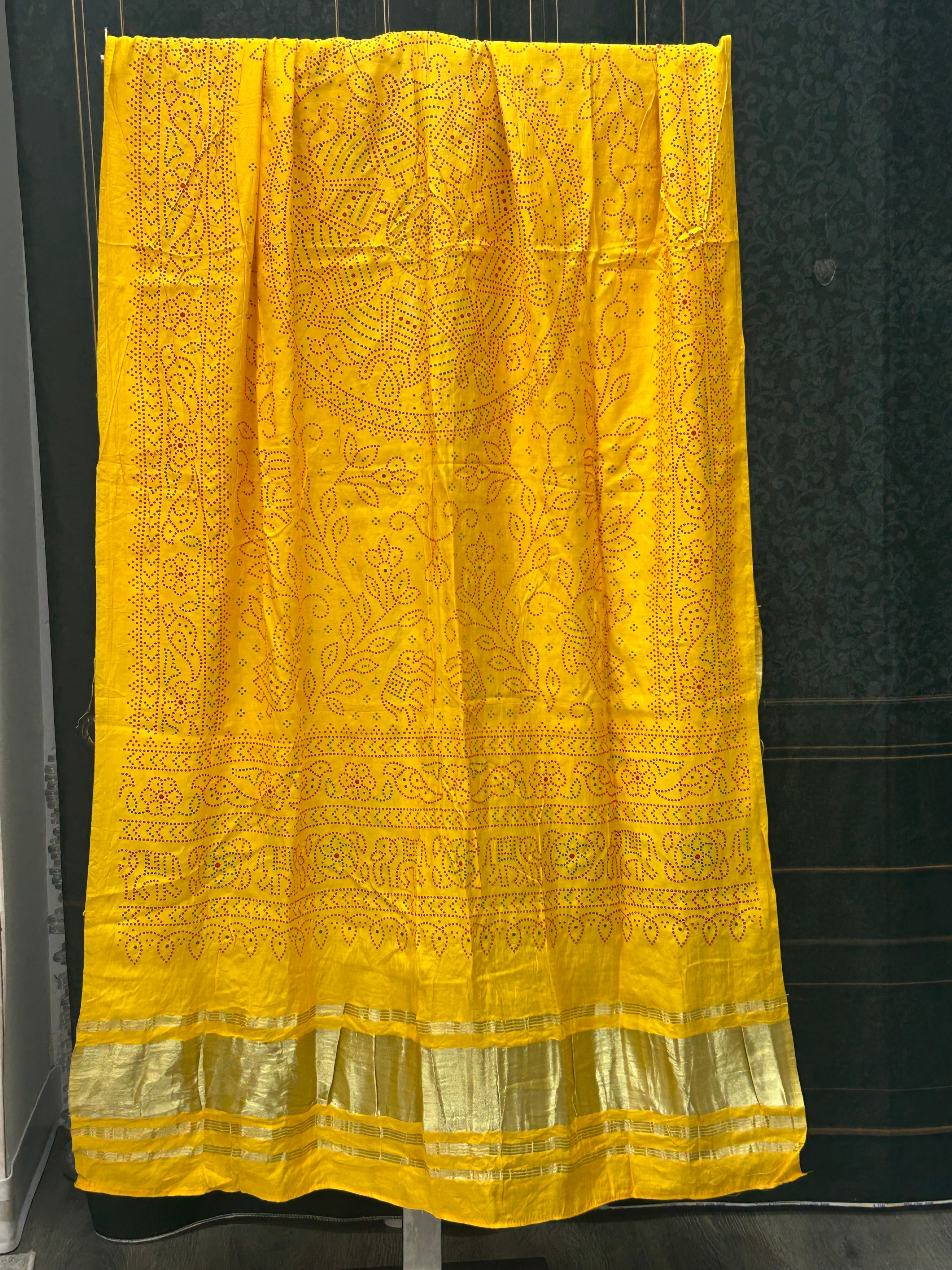 Yellow gajji silk dupatta
