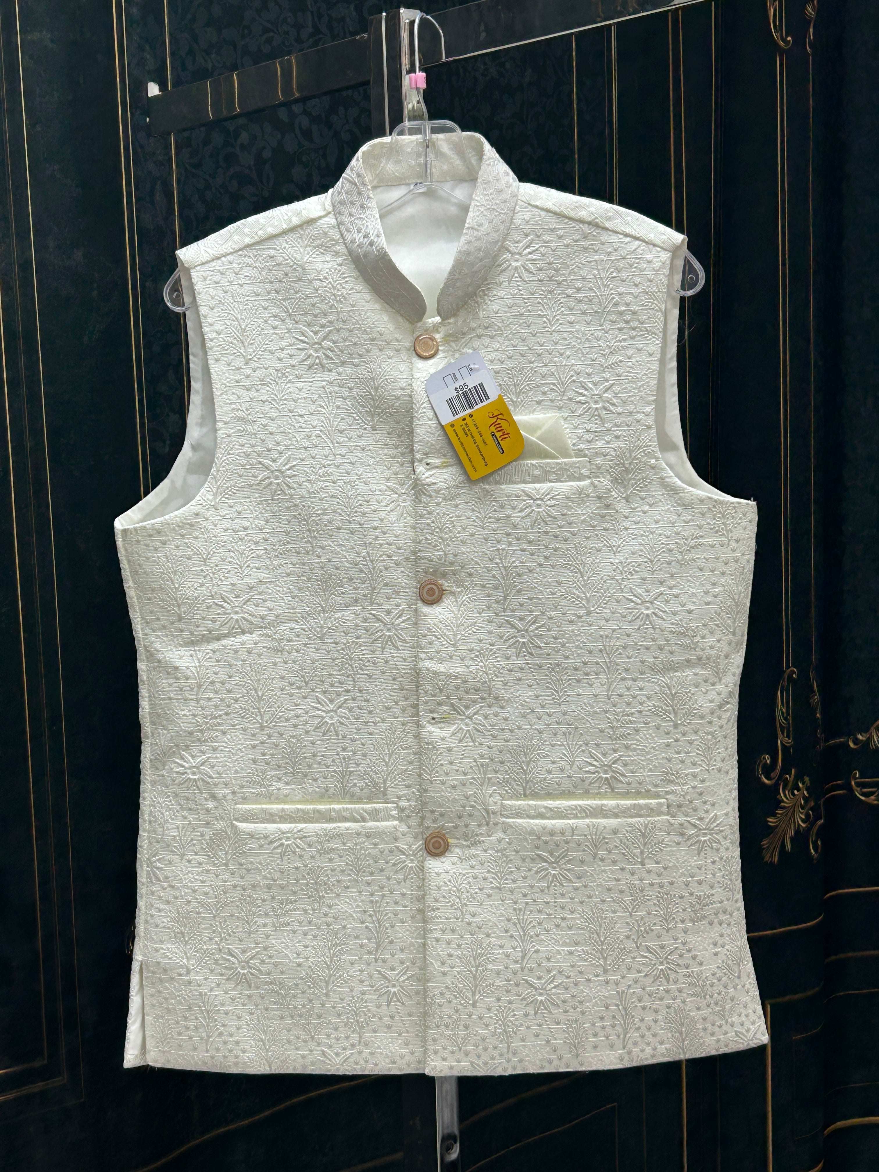 Off white jacket for men’s kurta