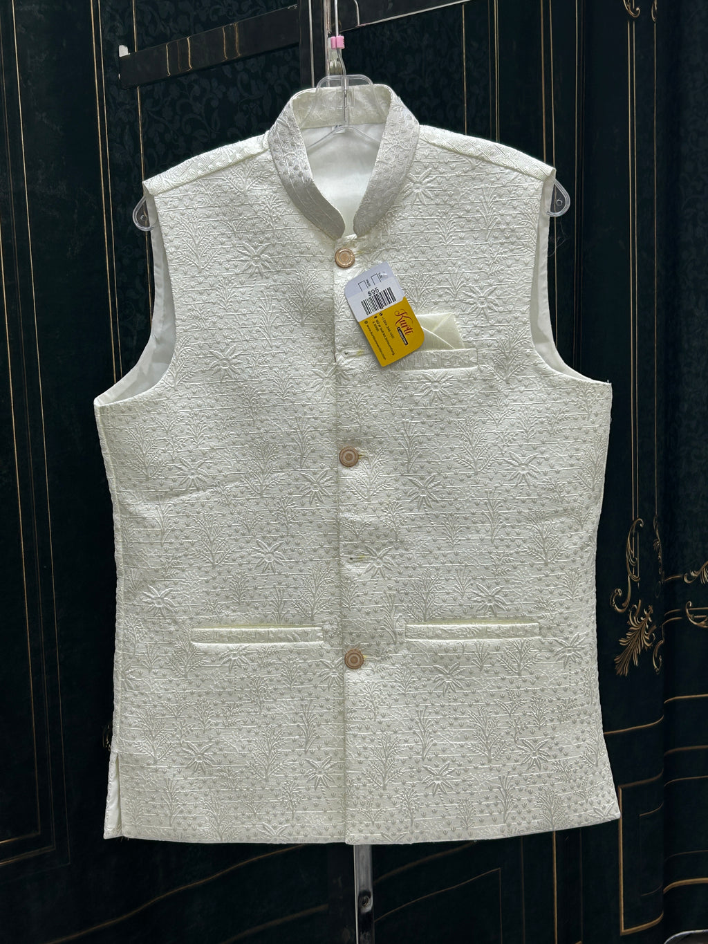 Off white jacket for men’s kurta
