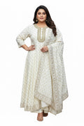 White : Plus size Kurti set