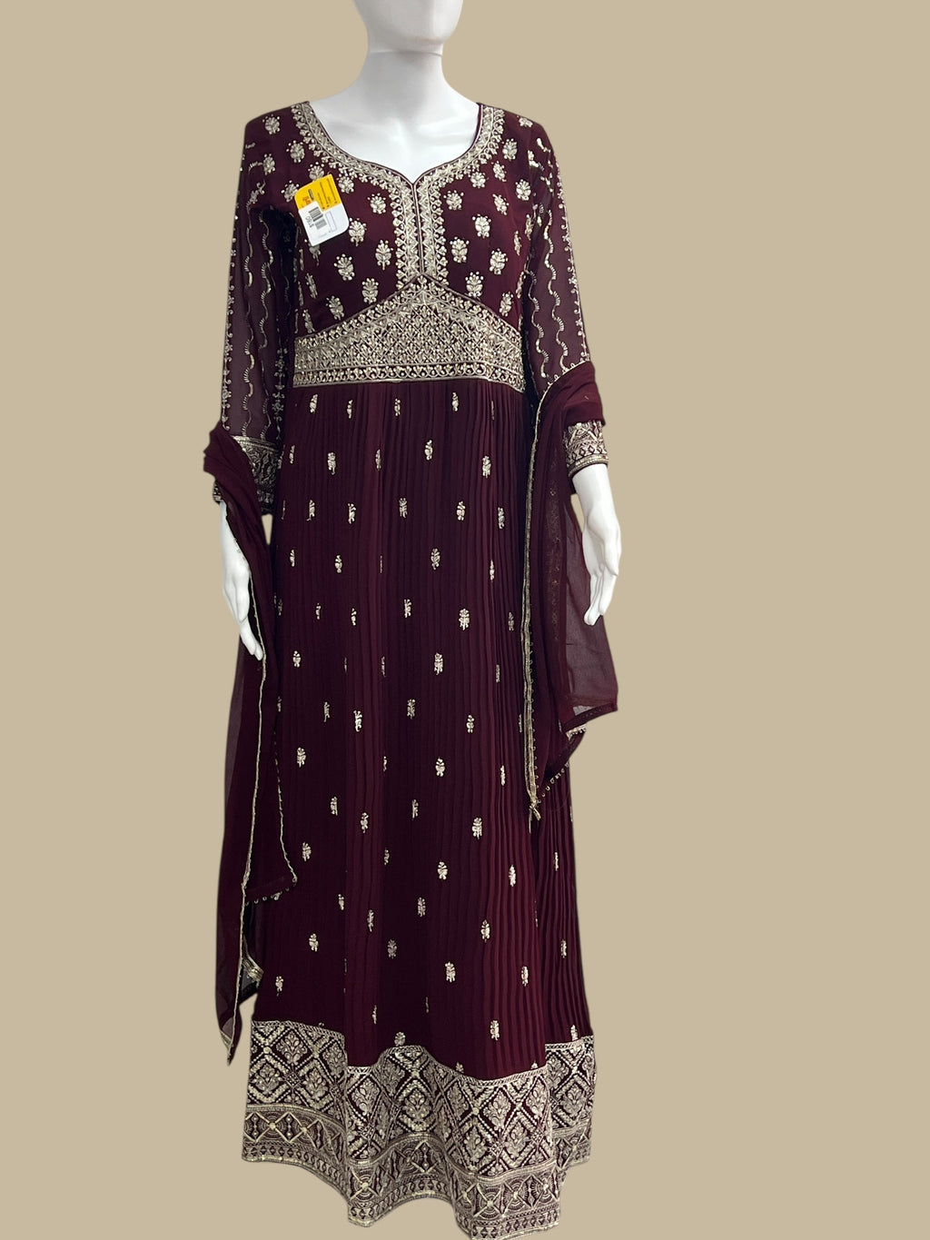 Party wear long gown : wine color