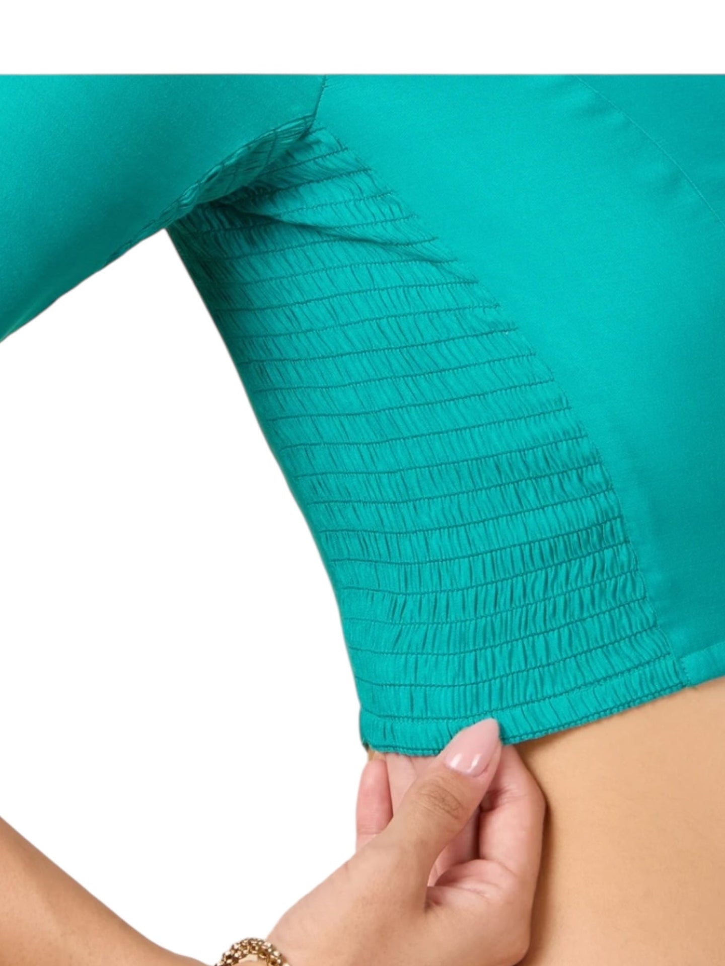 Strechable blouse : teal blue by Kurti Connection USA