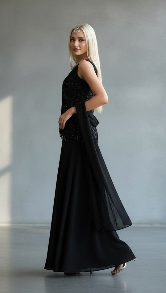 House Of Indian Wedding Attire Embellished Sleeveless Palazzo Suit