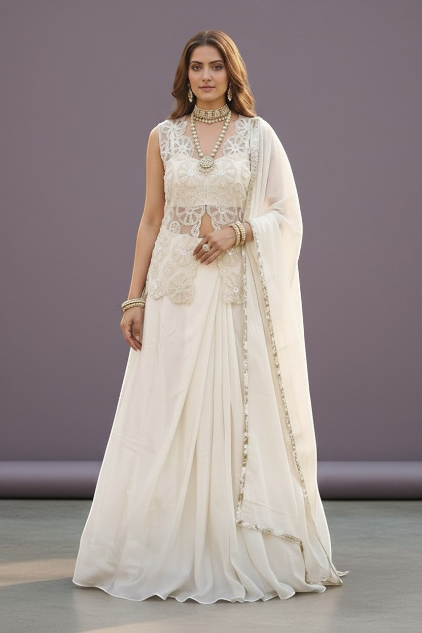 House Of Indian Wedding Attire Embroidered Lehenga Set