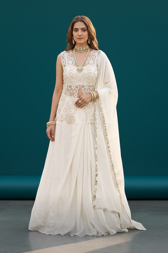 House Of Indian Wedding Attire Embroidered Lehenga Set