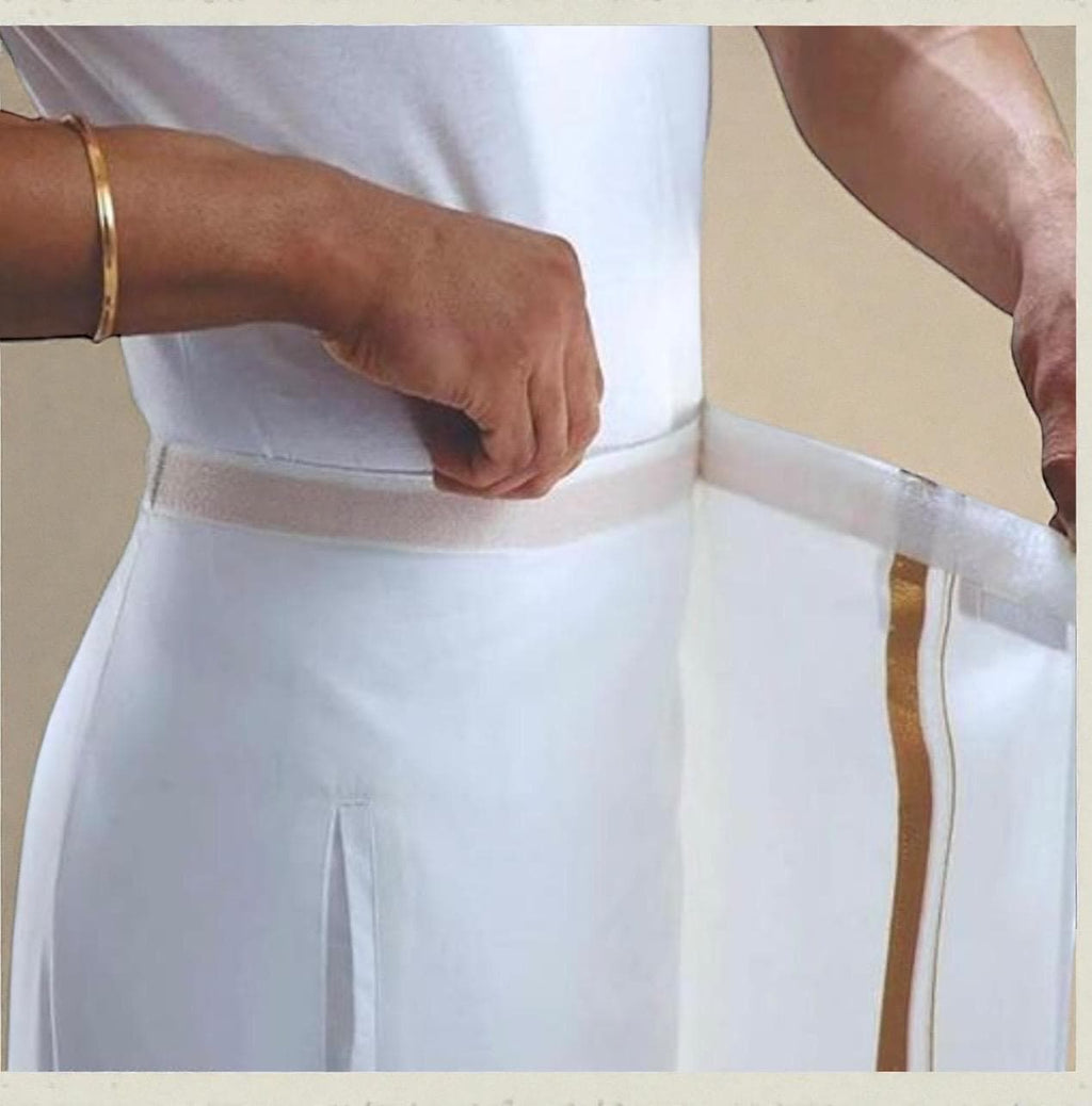 Premium South Indian Mens White Cotton Dhoti | readymade dhoti | dhoti with pocket by Etsy