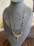 Gold Plated Black Beads Mangalsutra Necklace for Women | Minimal Indian Jewelry | Long Chain Everyday Ethnic Wear by Etsy